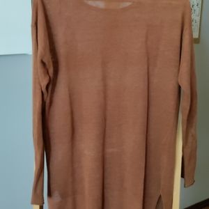 Gudrun Sjoden rust colored linen knit tunic, size Small